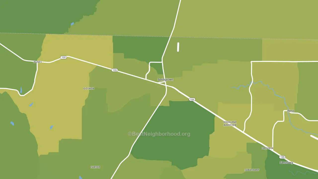 Springtown, TX block-group voter-turnout map