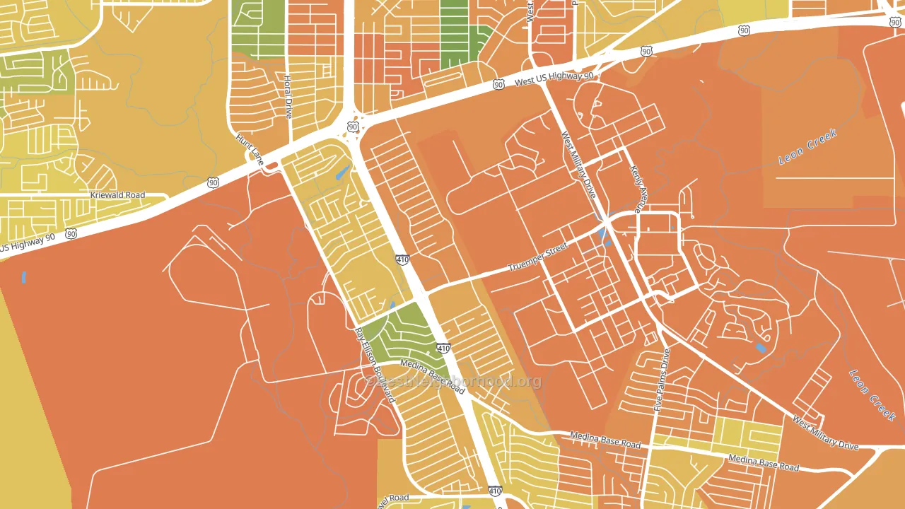 Springvale, San Antonio, TX block-group voter-turnout map