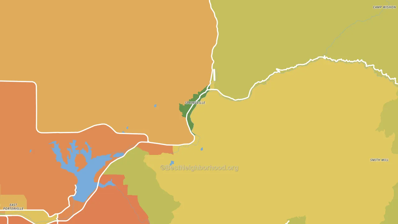 Springville, CA block-group voter-turnout map