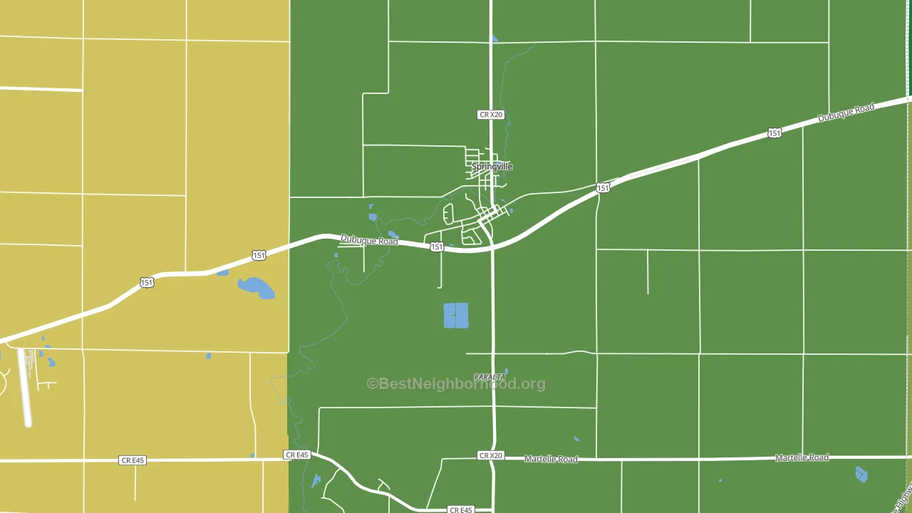 Springville, IA block-group voter-turnout map