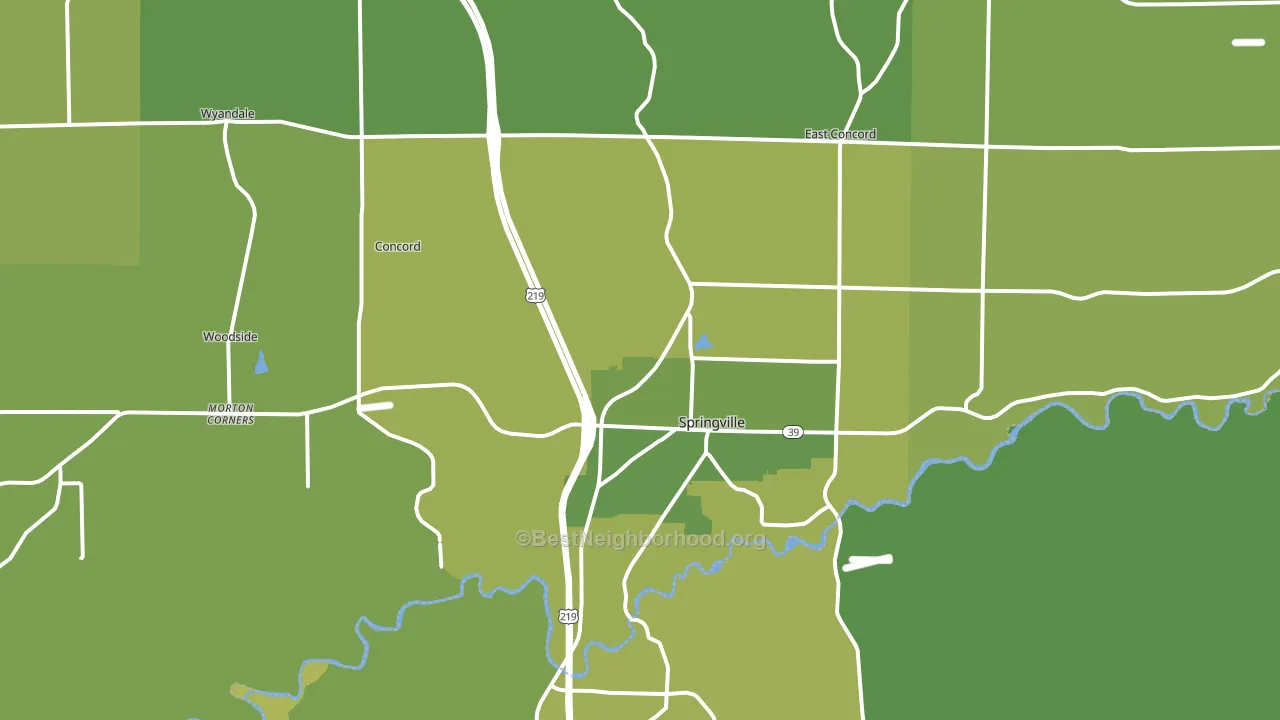 Springville, NY block-group voter-turnout map