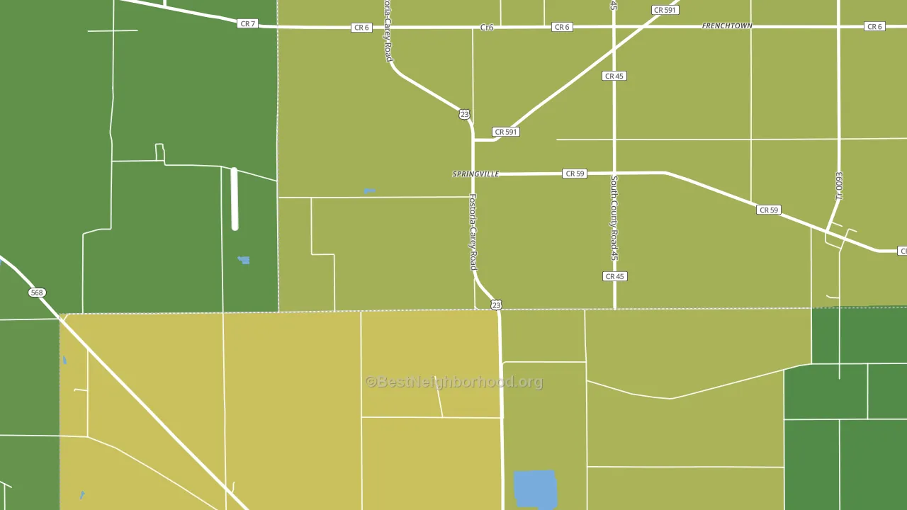 Springville, OH block-group voter-turnout map