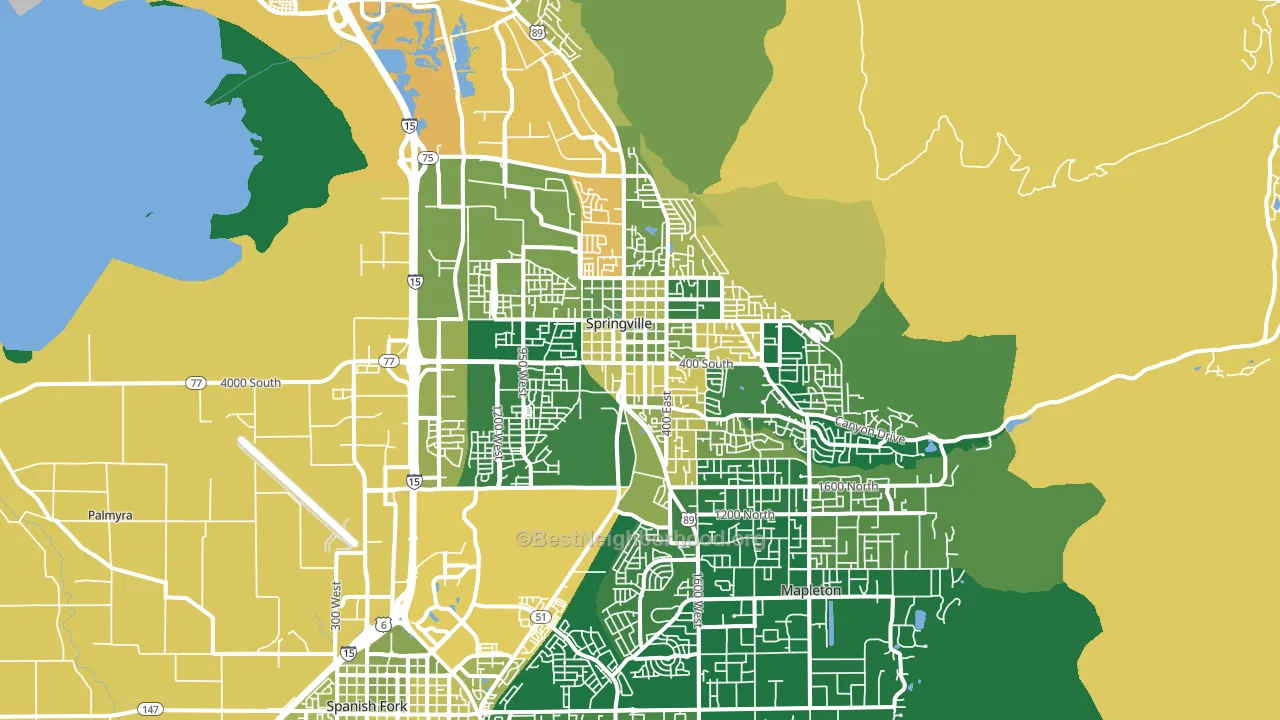 Springville, UT block-group voter-turnout map