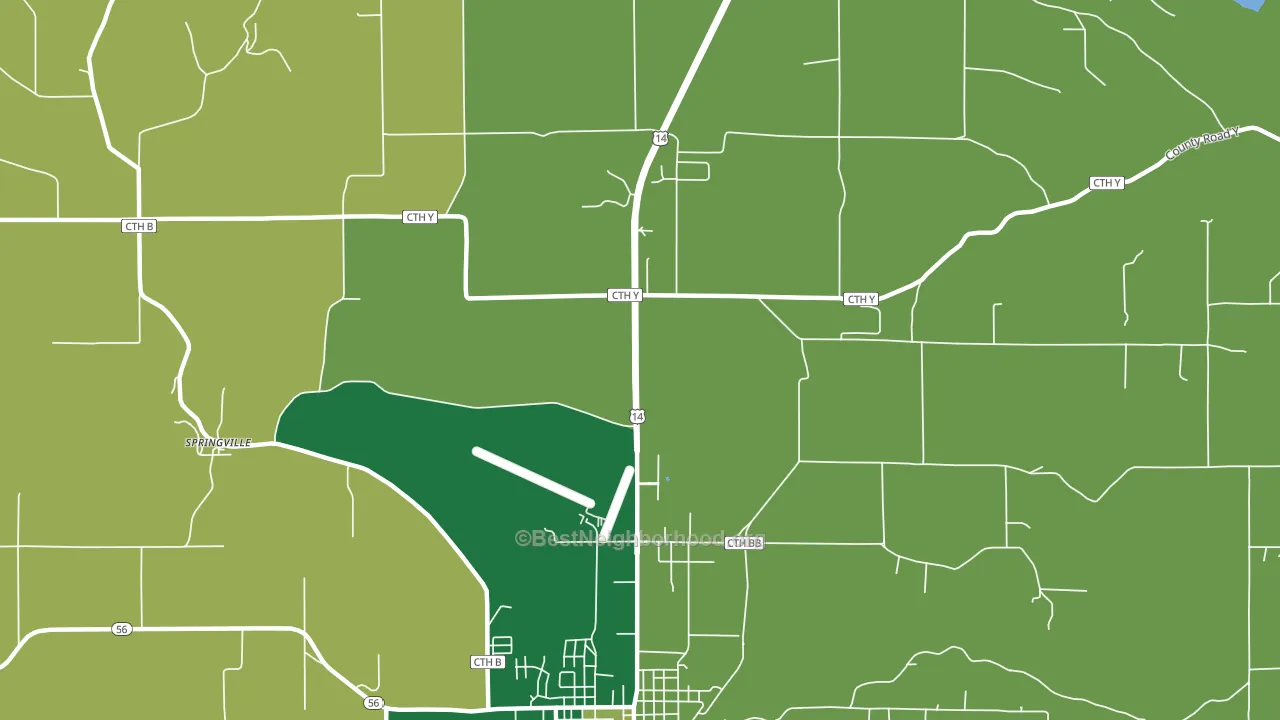 Springville, WI block-group voter-turnout map