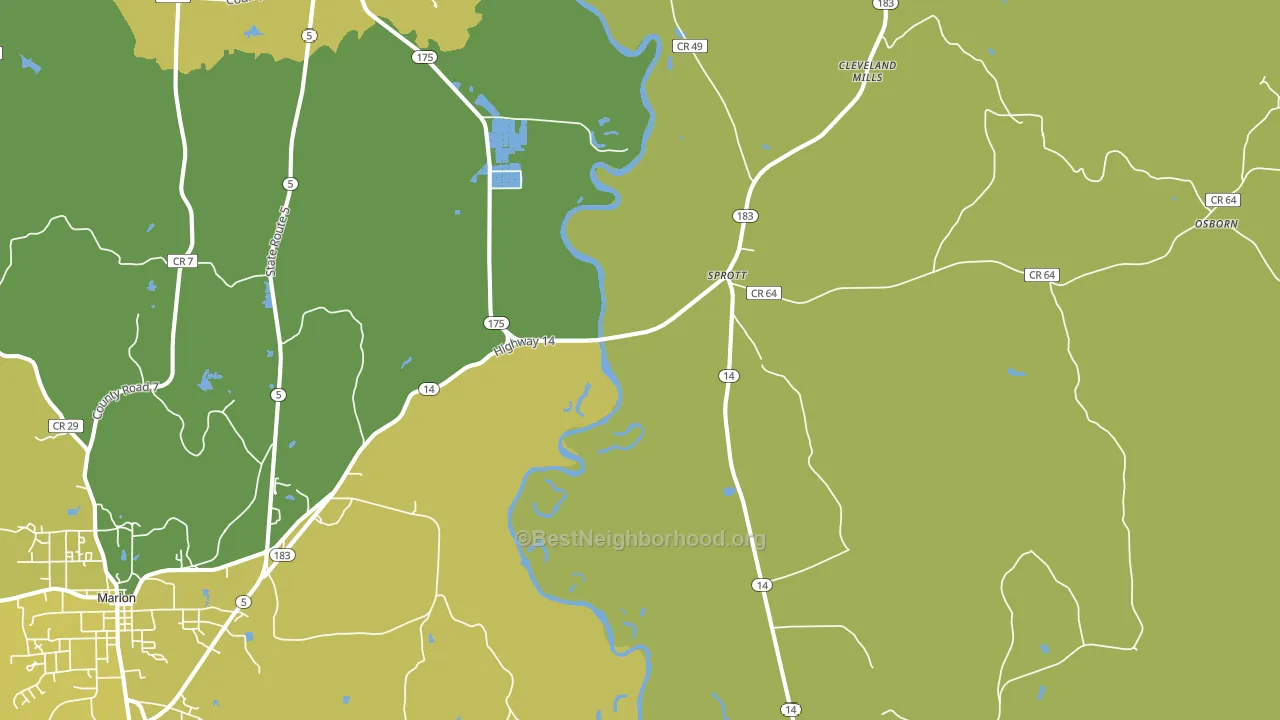 Sprott, AL block-group voter-turnout map