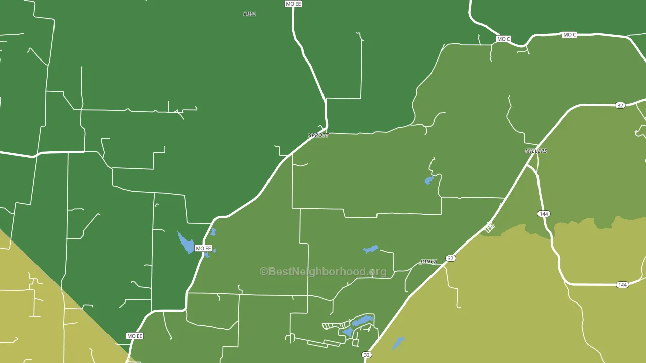 Sprott, MO block-group voter-turnout map