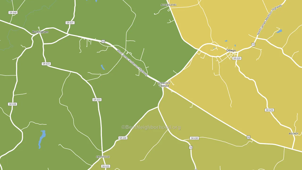 Sprouses Corner, VA block-group voter-turnout map