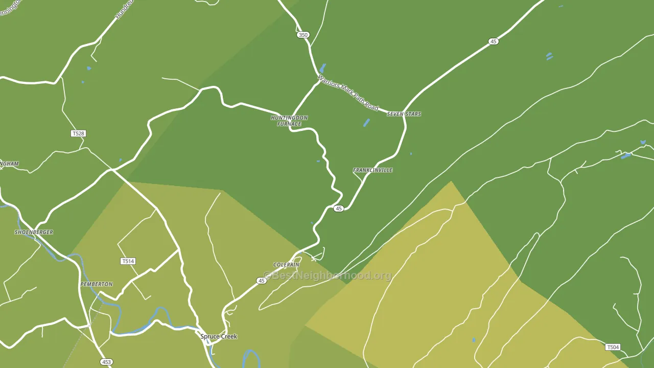 Spruce Creek, PA block-group voter-turnout map