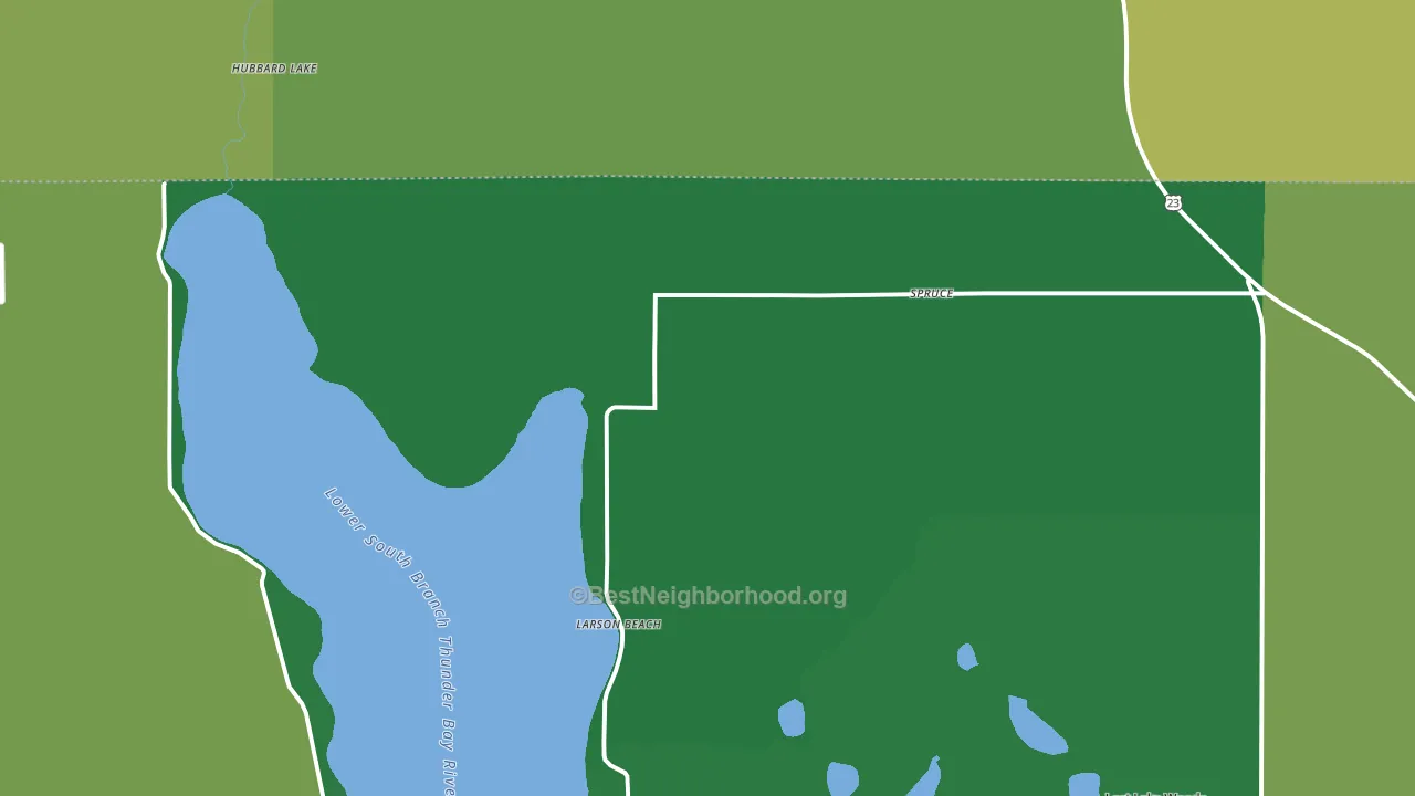 Spruce, MI block-group voter-turnout map