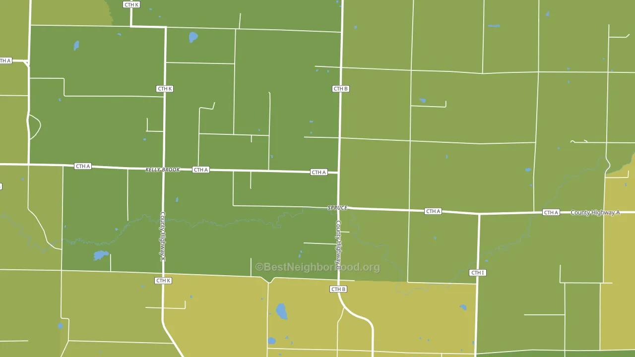 Spruce, WI block-group voter-turnout map