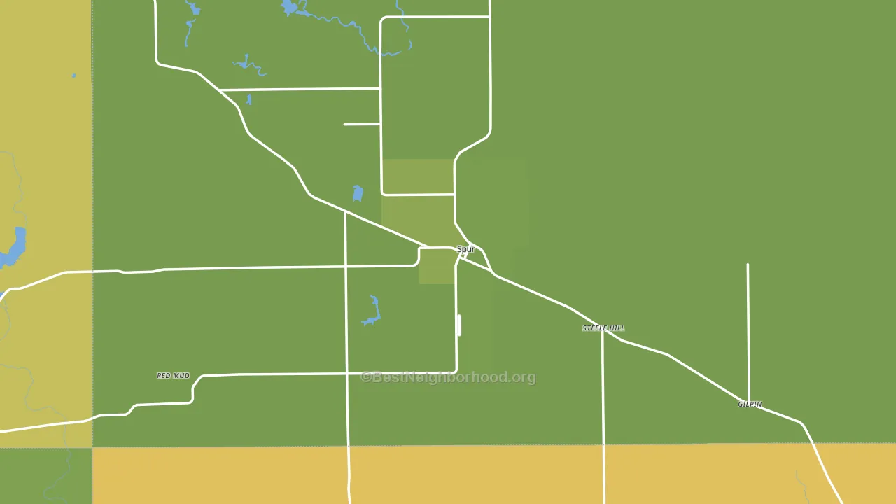 Spur, TX block-group voter-turnout map