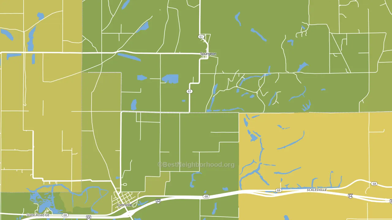 Spurgeon, IN block-group voter-turnout map