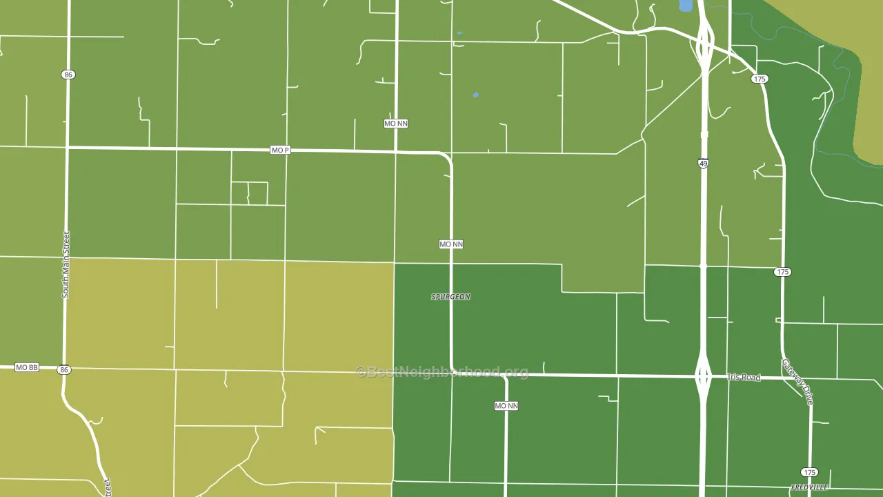 Spurgeon, MO block-group voter-turnout map