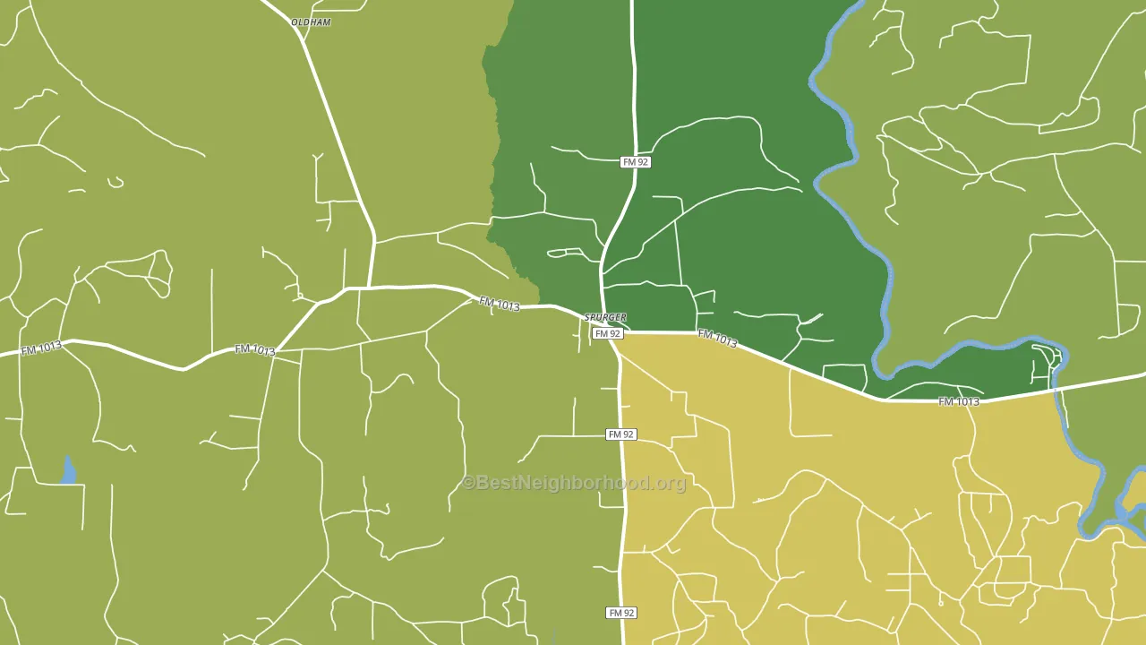 Spurger, TX block-group voter-turnout map