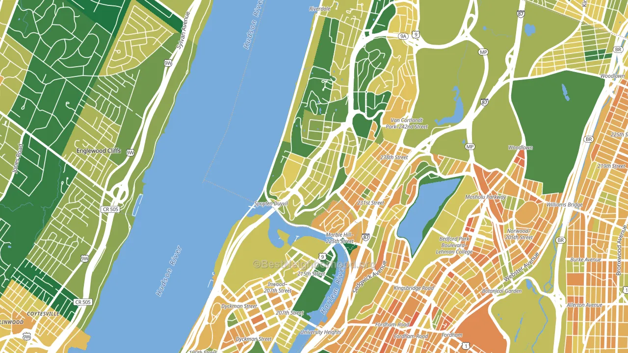Spuyten Duyvil, Bronx, NY block-group voter-turnout map