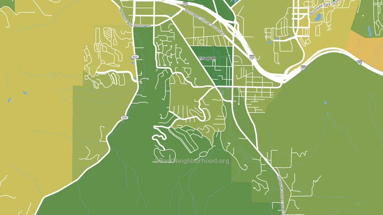 Squak Mountain, Issaquah, WA block-group voter-turnout map