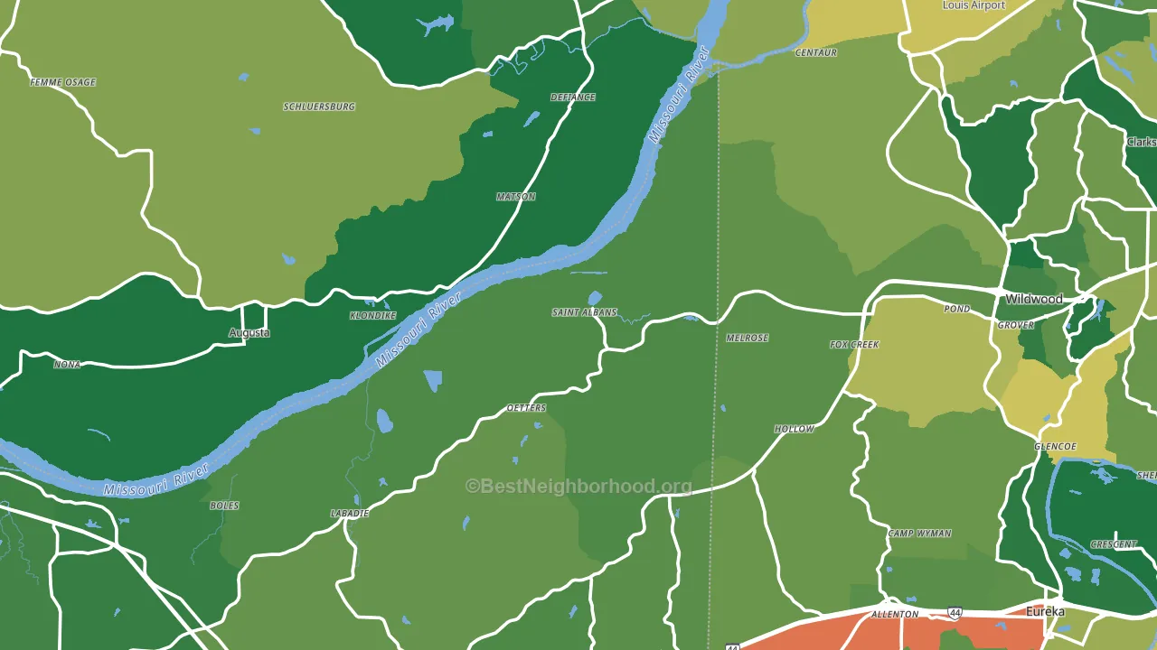 St. Albans, MO block-group voter-turnout map
