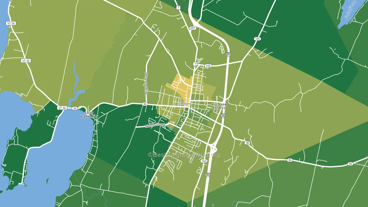 St. Albans, VT block-group voter-turnout map