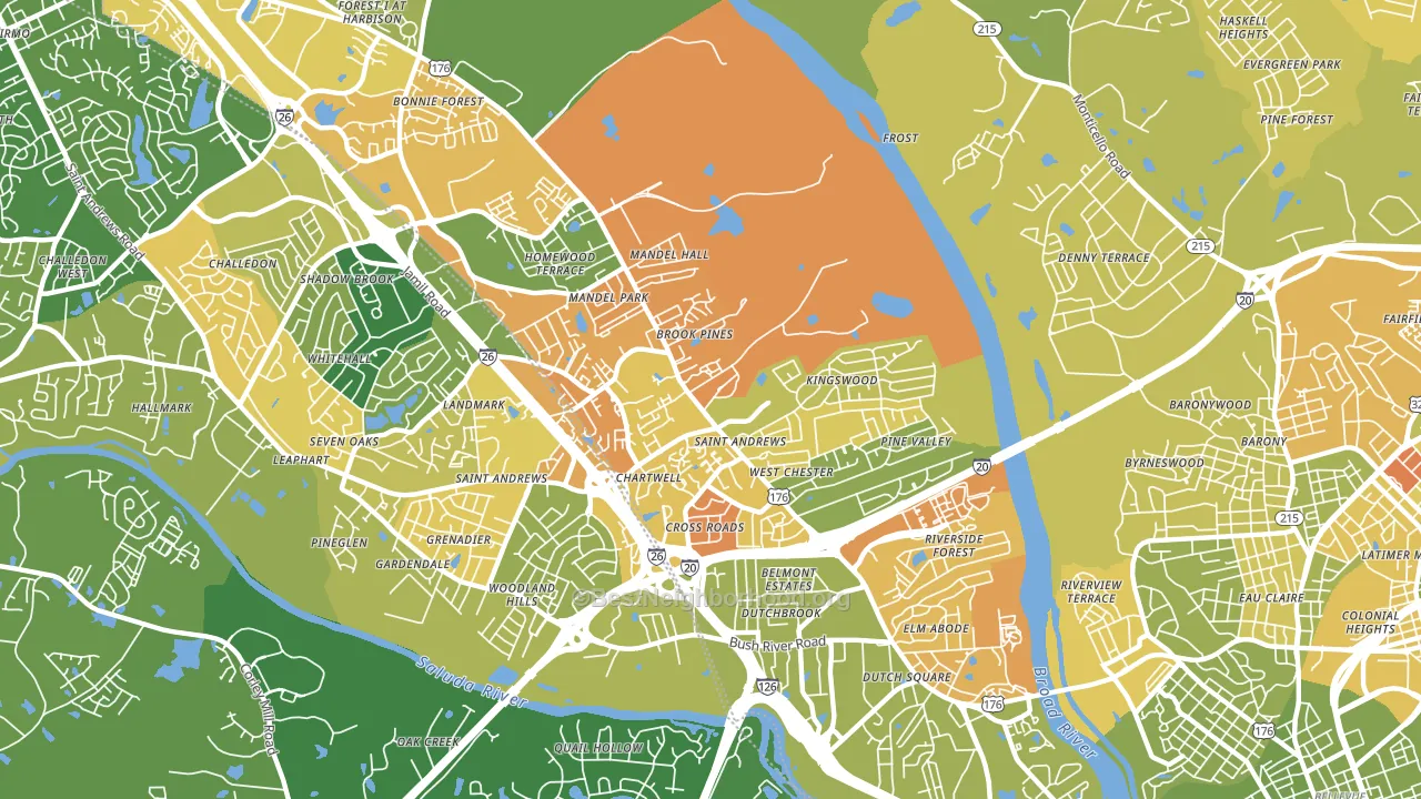 St. Andrews, SC block-group voter-turnout map