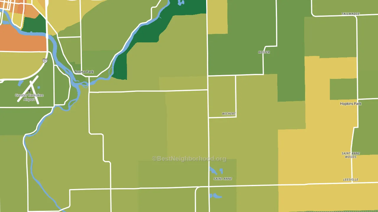 St. Anne, IL block-group voter-turnout map