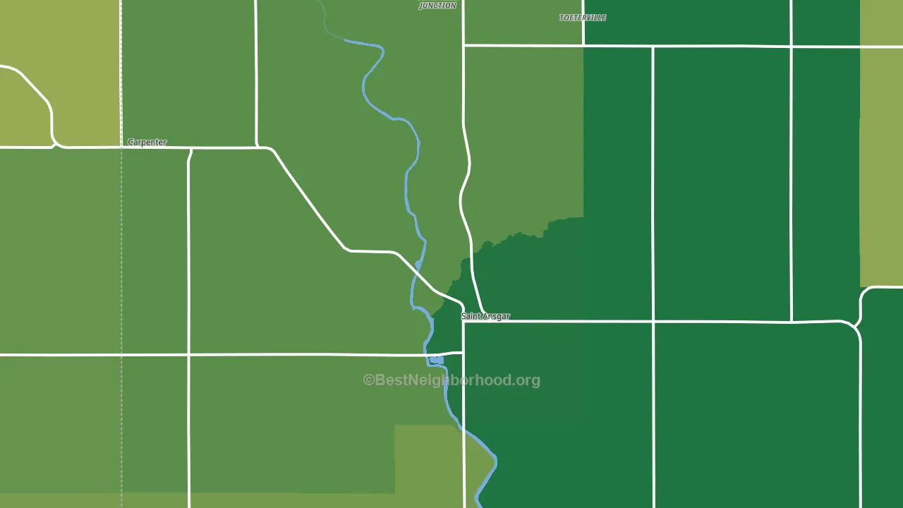 St. Ansgar, IA block-group voter-turnout map