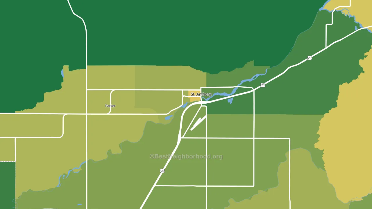 St. Anthony, ID block-group voter-turnout map