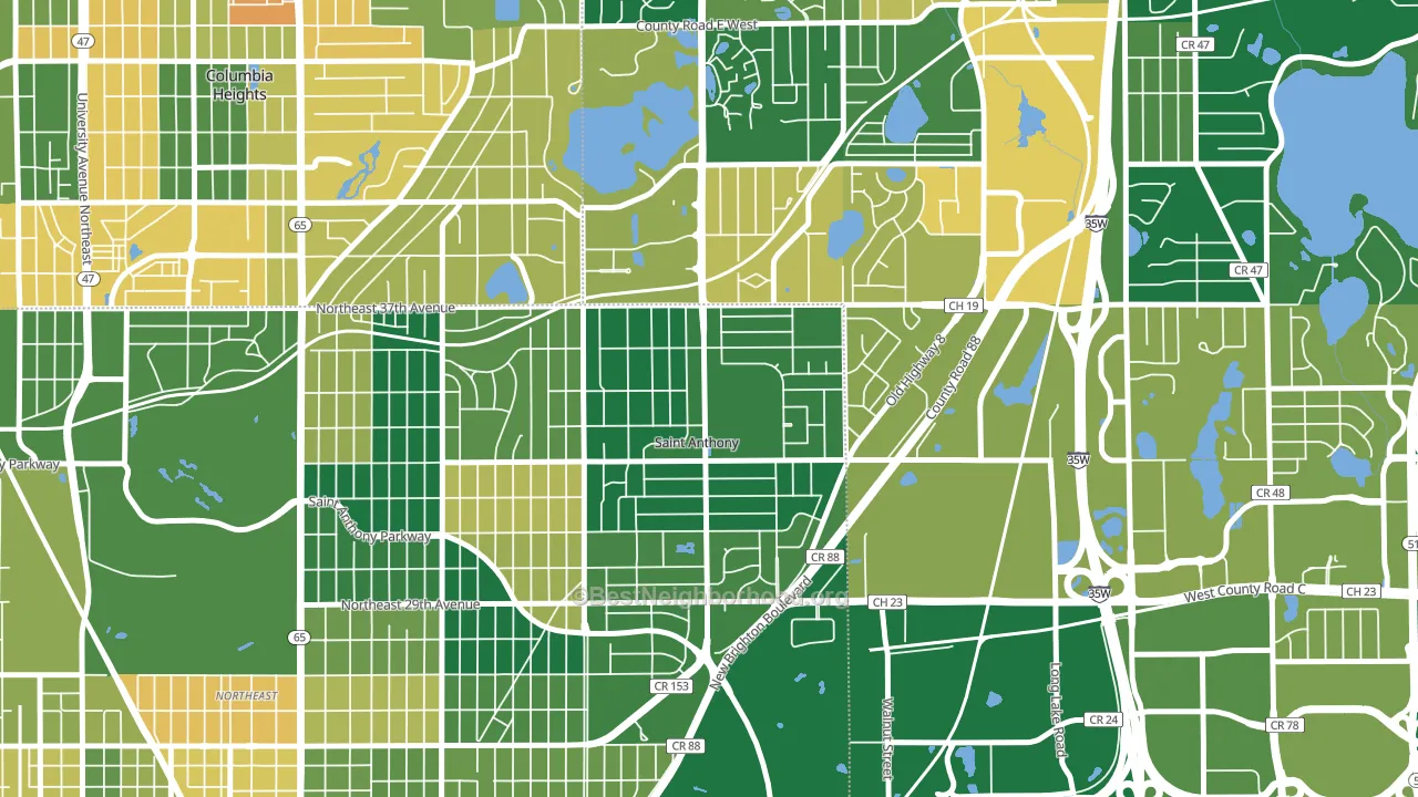 St. Anthony, MN block-group voter-turnout map