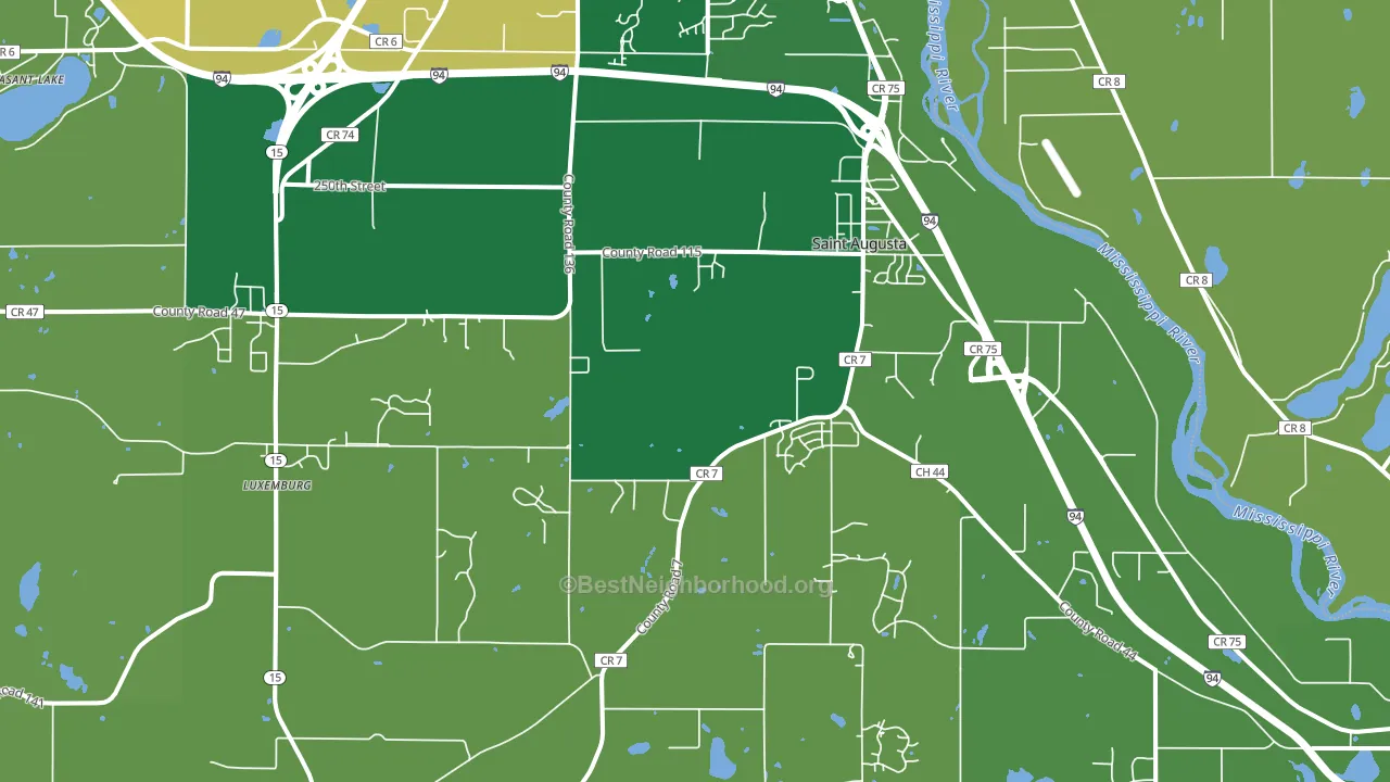 St. Augusta, MN block-group voter-turnout map