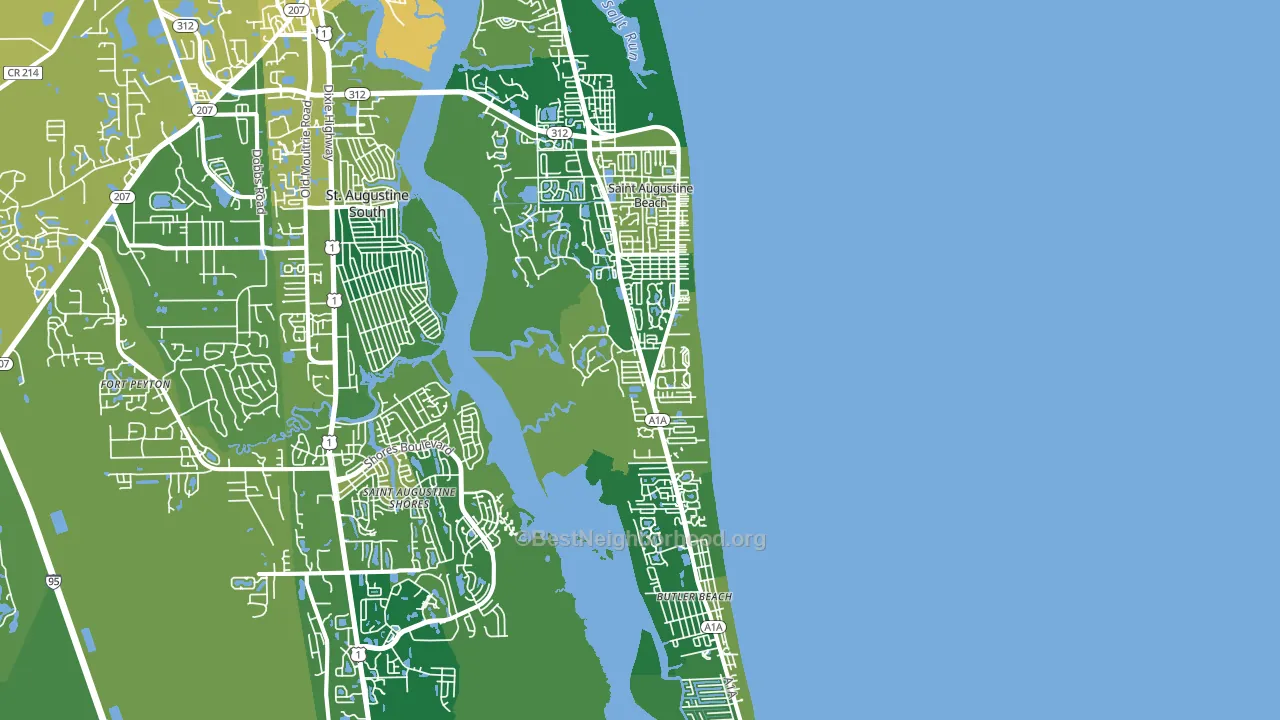 St. Augustine Beach, FL block-group voter-turnout map