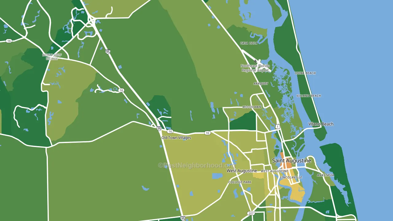 St. Augustine, FL block-group voter-turnout map