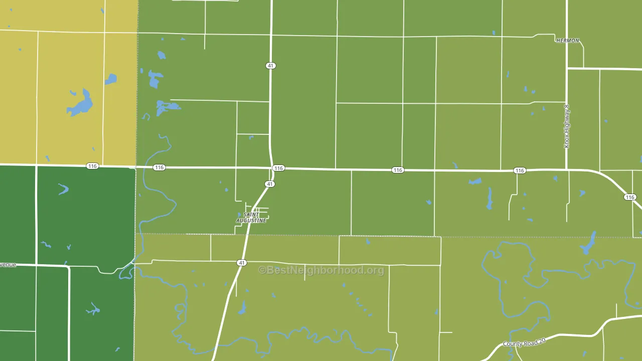 St. Augustine, IL block-group voter-turnout map