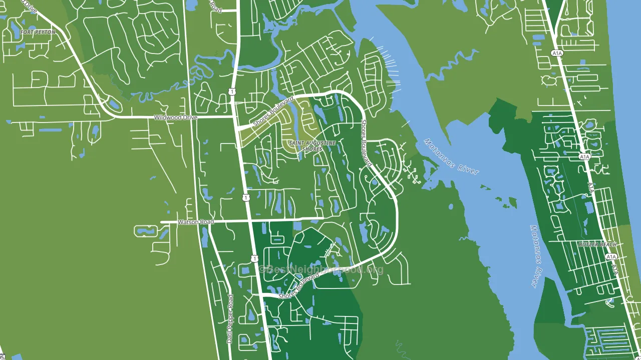 St. Augustine Shores, FL block-group voter-turnout map