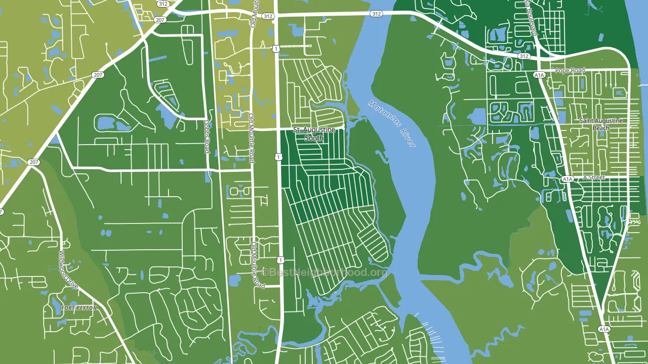 St. Augustine South, FL block-group voter-turnout map