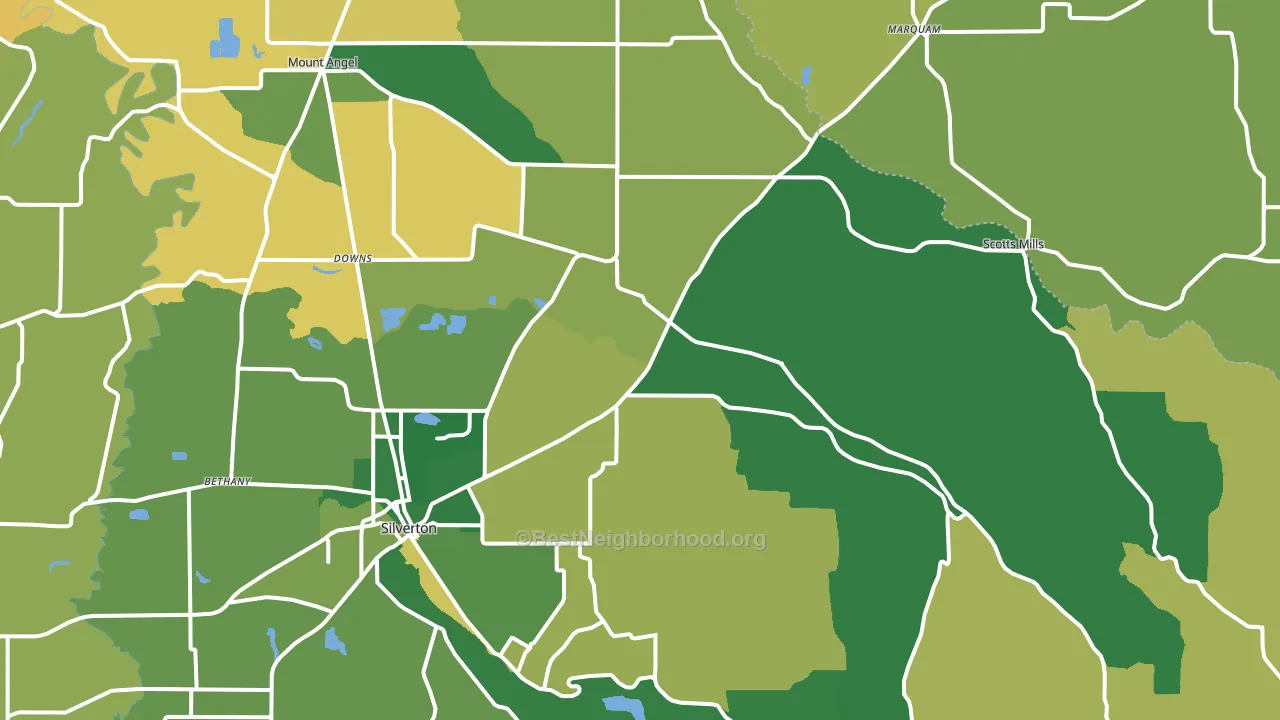 St. Benedict, OR block-group voter-turnout map