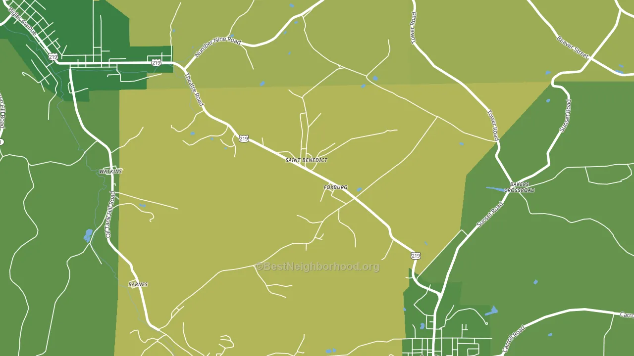 St. Benedict, PA block-group voter-turnout map