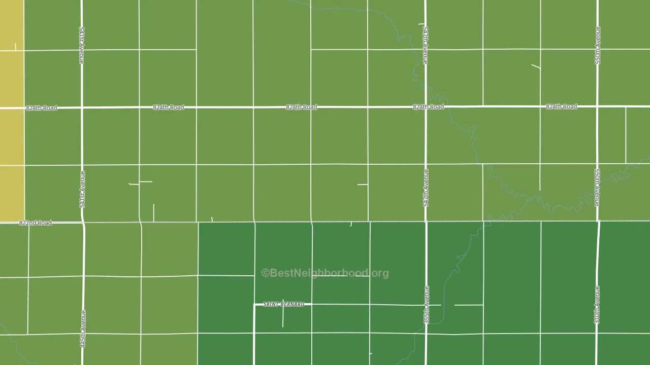 St. Bernard, NE block-group voter-turnout map