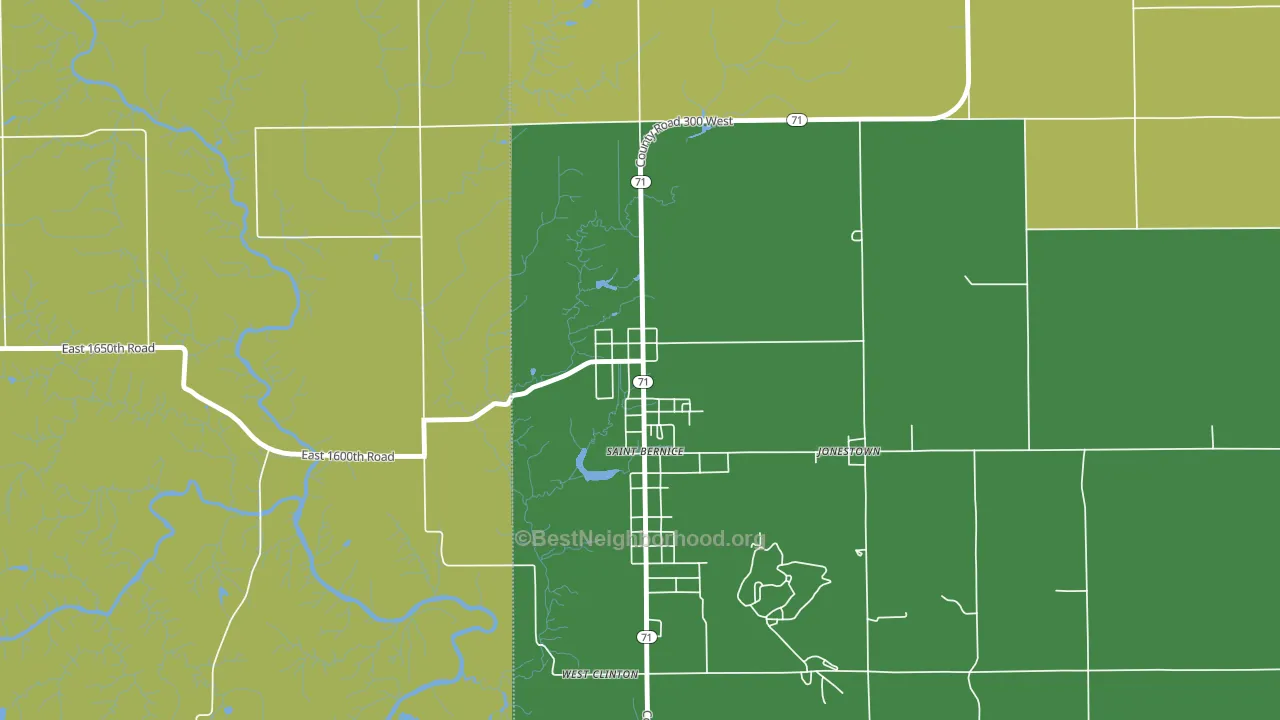 St. Bernice, IN block-group voter-turnout map