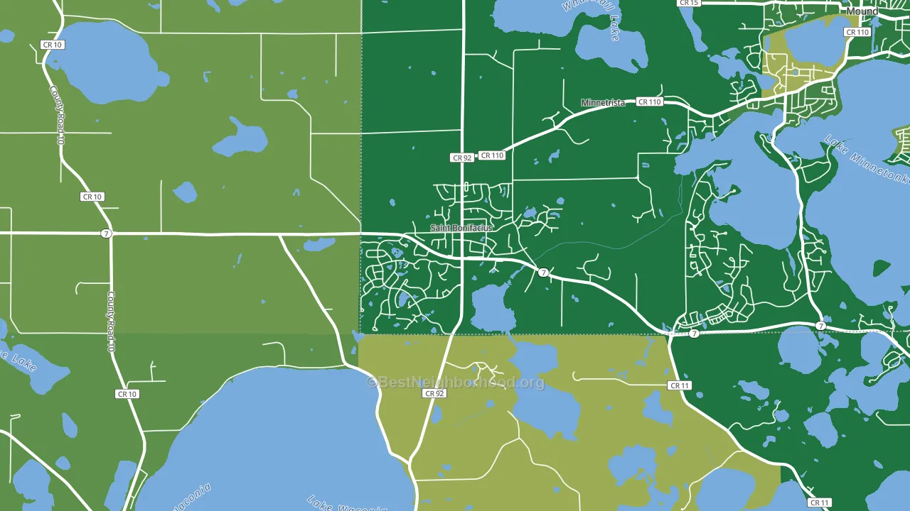 St. Bonifacius, MN block-group voter-turnout map
