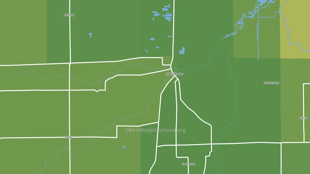 St. Charles, MI block-group voter-turnout map