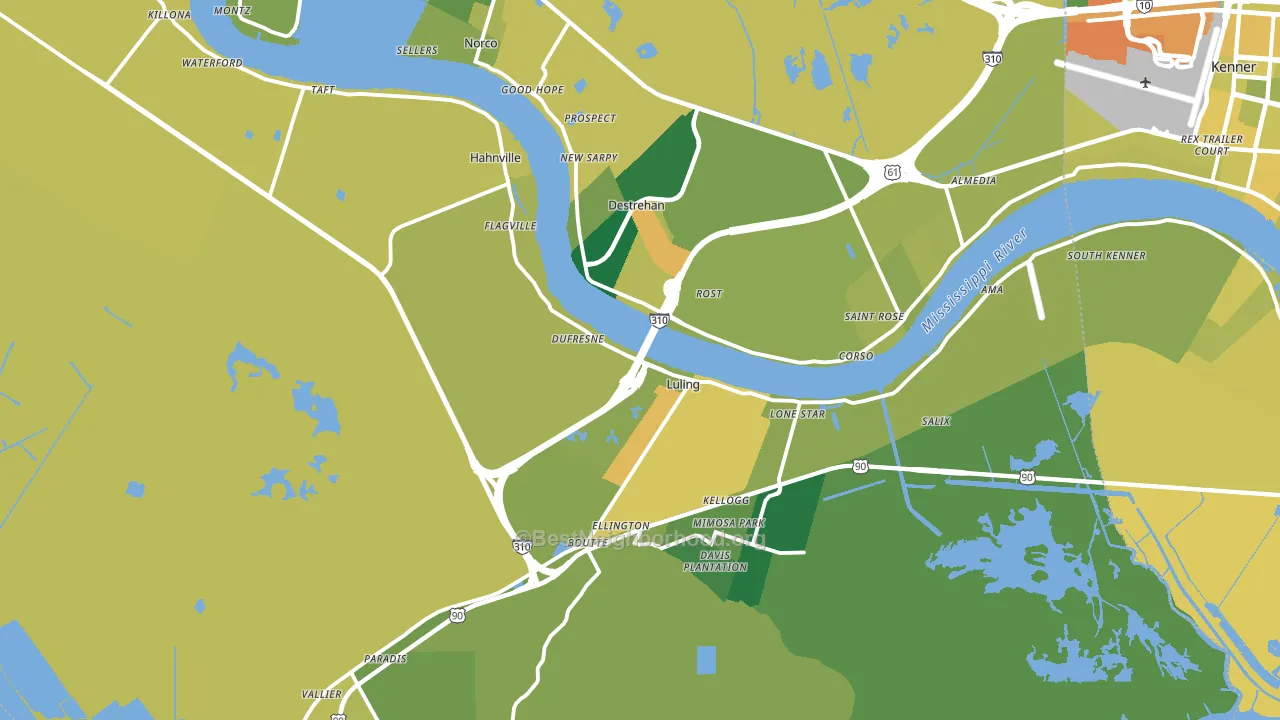St. Charles Parish, LA block-group voter-turnout map