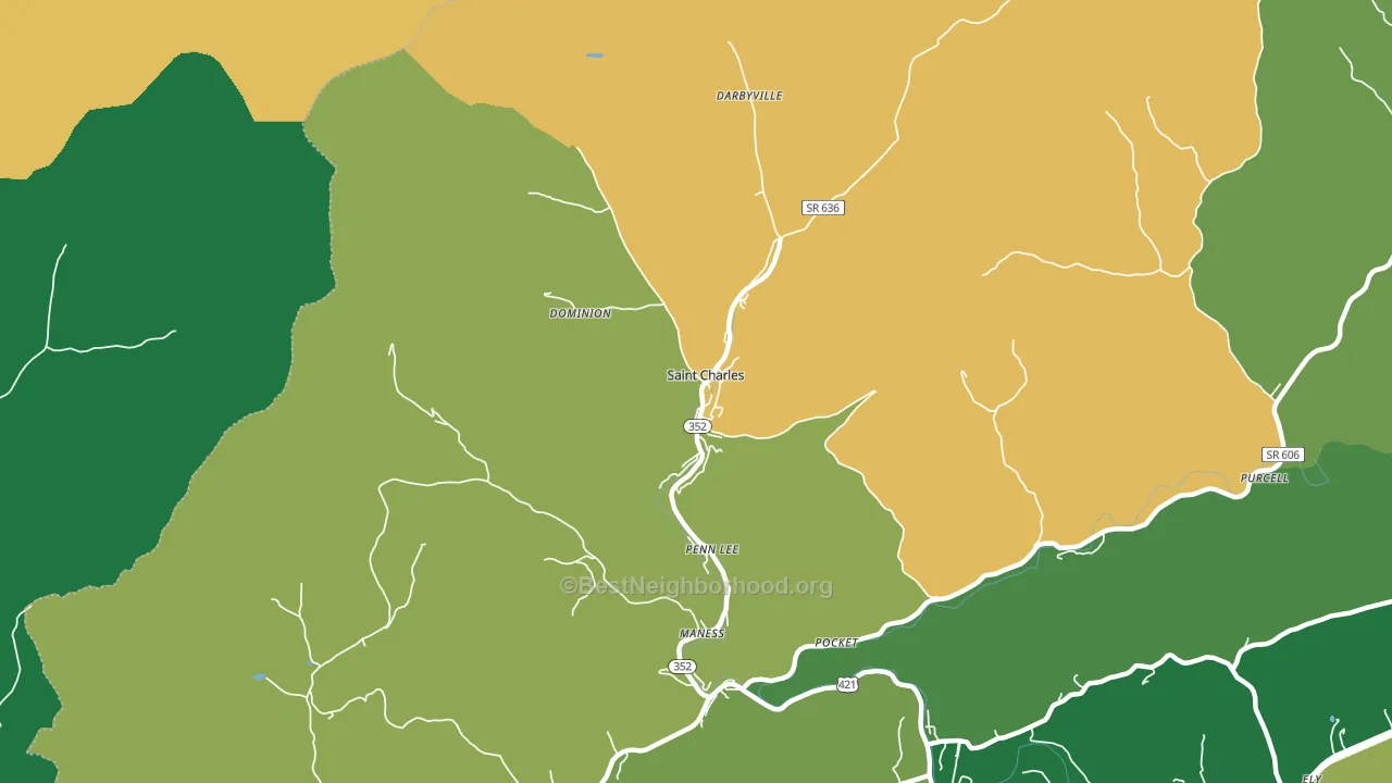 St. Charles, VA block-group voter-turnout map