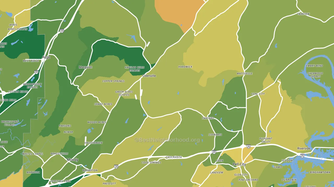 St. Clair County, AL block-group voter-turnout map