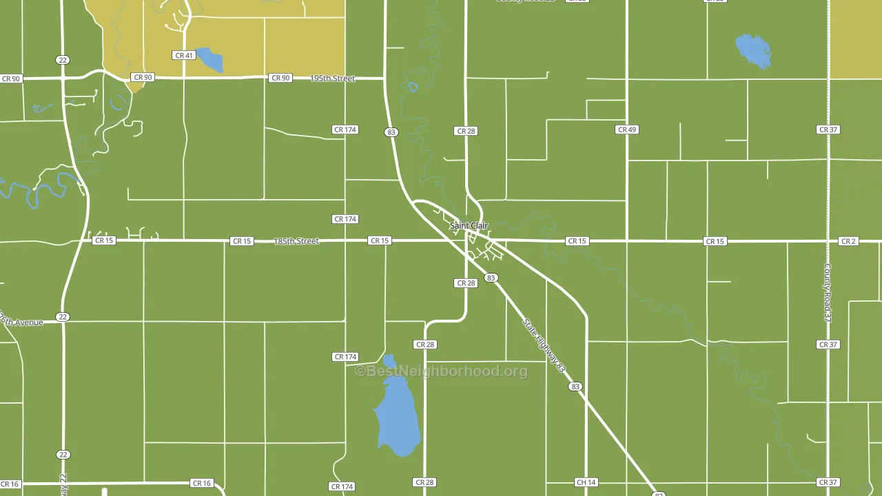 St. Clair, MN block-group voter-turnout map