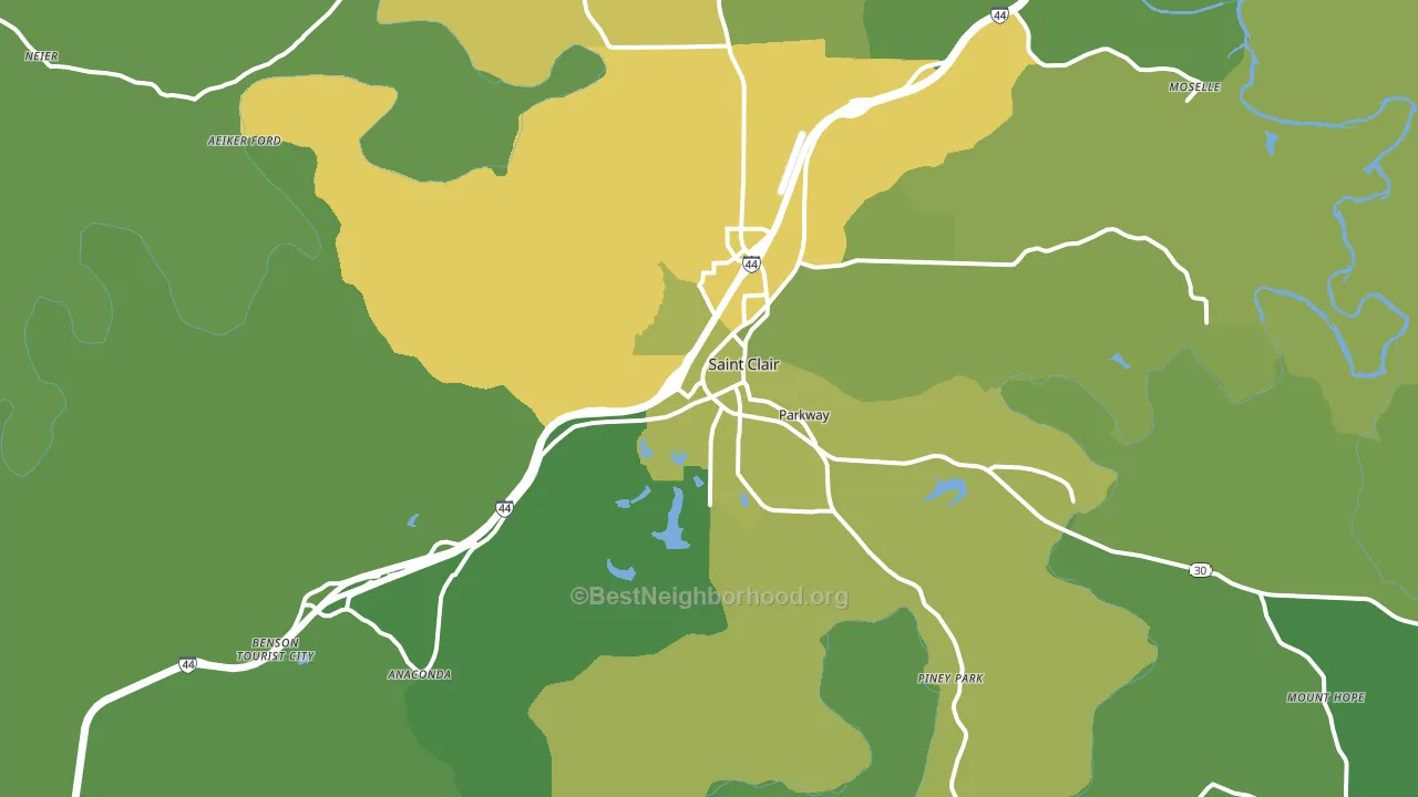 St. Clair, MO block-group voter-turnout map