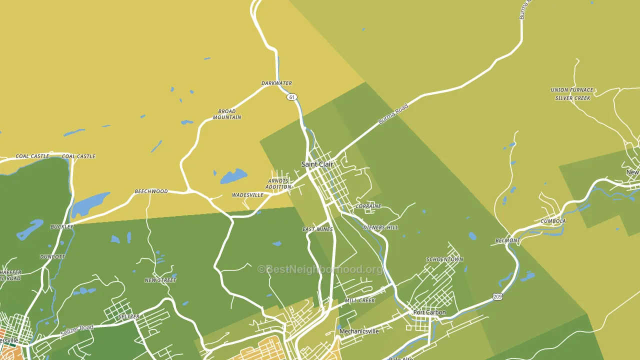 St. Clair, PA block-group voter-turnout map