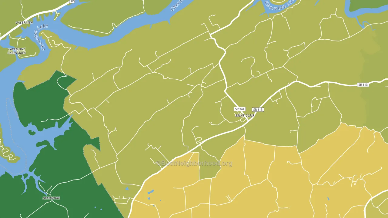 St. Clair, TN block-group voter-turnout map