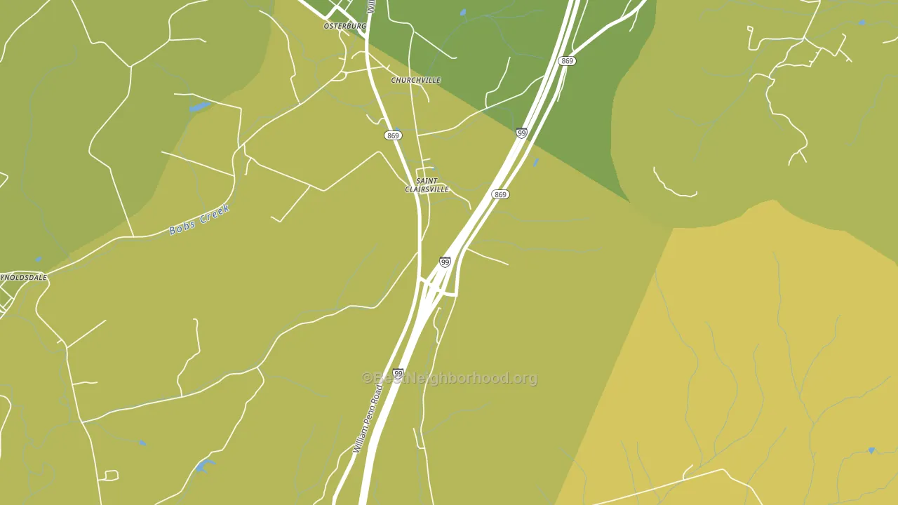 St. Clairsville, PA block-group voter-turnout map