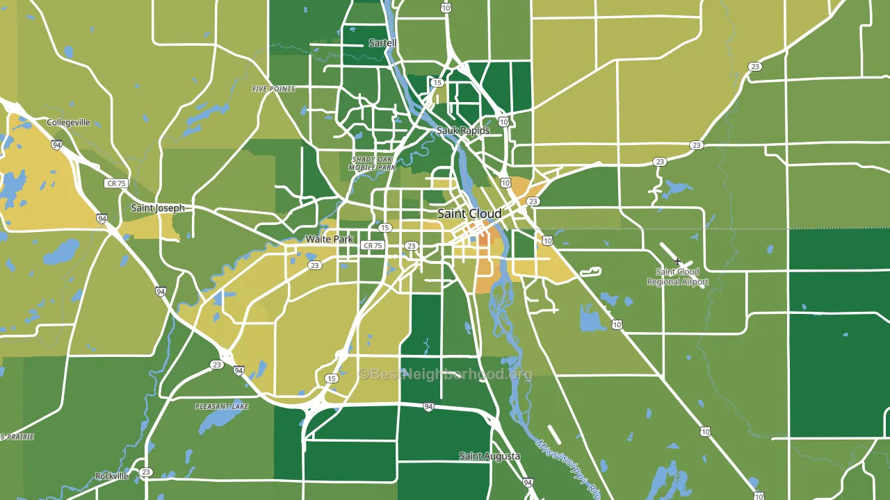 St. Cloud, MN block-group voter-turnout map