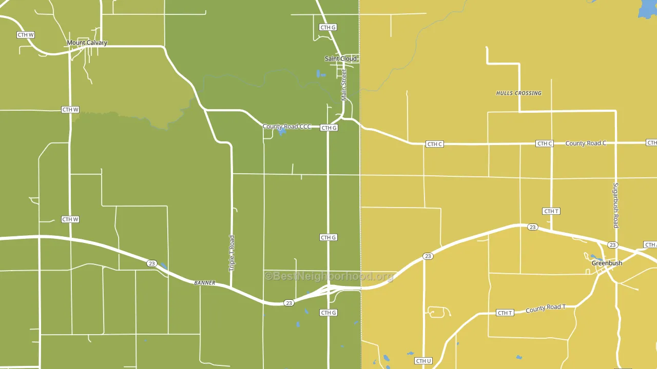St. Cloud, WI block-group voter-turnout map