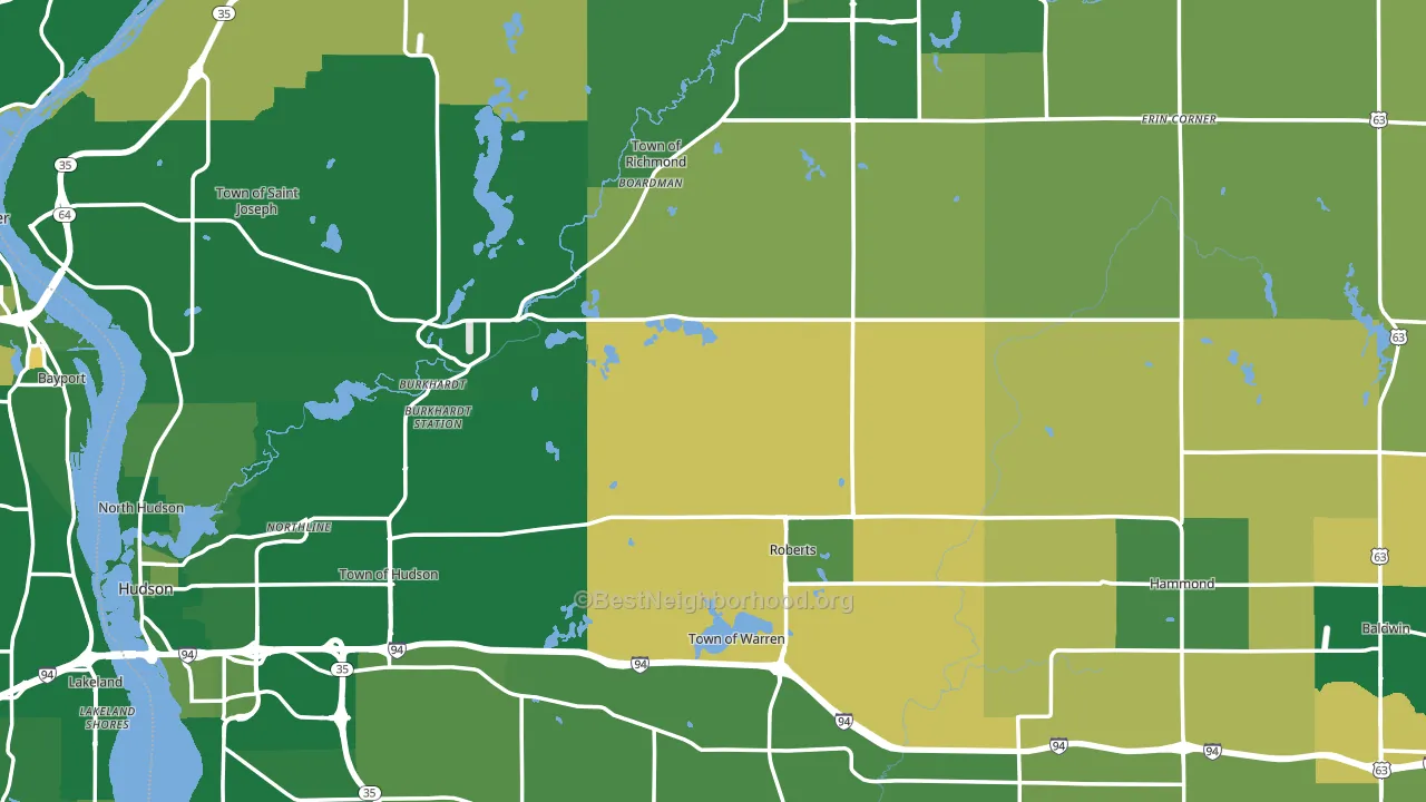 St. Croix County, WI block-group voter-turnout map
